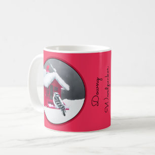 Mug Peinture Downy Woodpecker - Art original pour oise