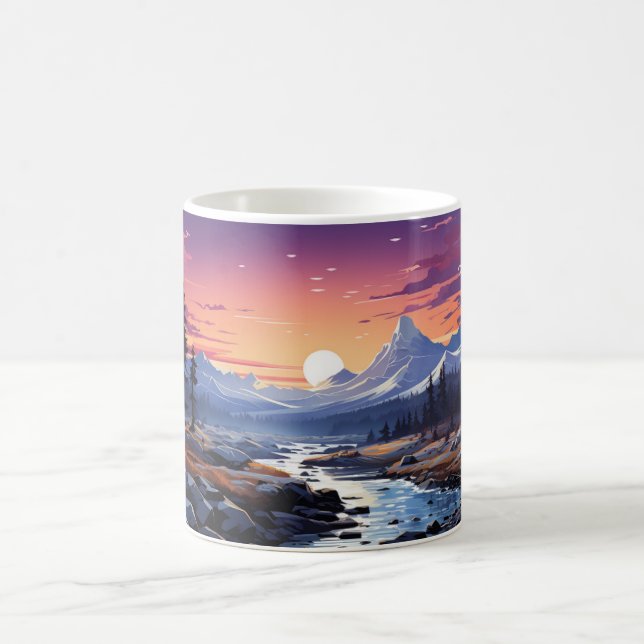 Mug Peinture D'Un Paysage Forestier En Hiver (Centre)