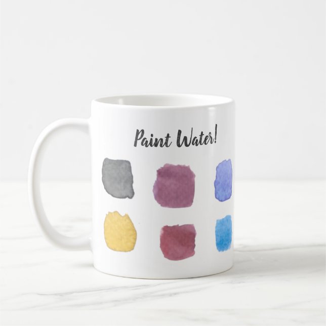 Mug Peinture Eau Aquarelle Nom de l'artiste Monogramme (Gauche)