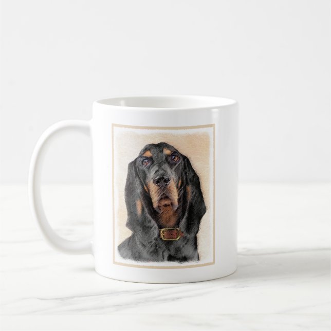 Mug Peinture en noir et blanc - Art original Chien (Gauche)