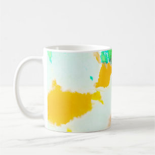 Mug Peinture Grungy Orange. Tie Dye Print. Batik color