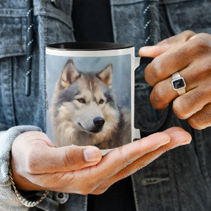 Mug Peinture impressionniste de chien malamué de l'Ala