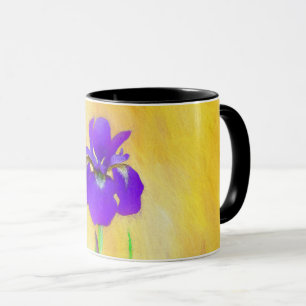 Mug Peinture Iris à pois pourpre - Chien original mign