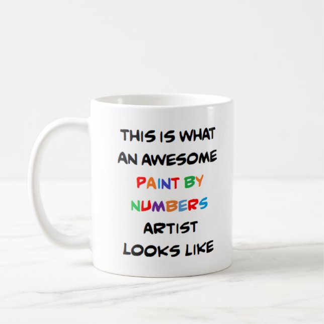 Mug peinture par nombres artiste, génial (Gauche)