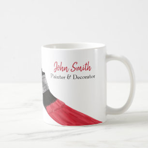 Mug Peinture Peintre Service Société Brosse Café Rouge