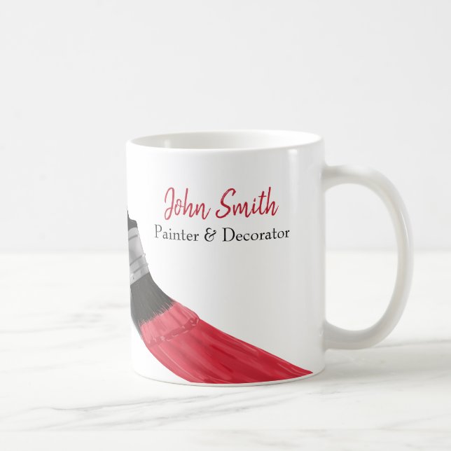 Mug Peinture Peintre Service Société Brosse Café Rouge (Droite)