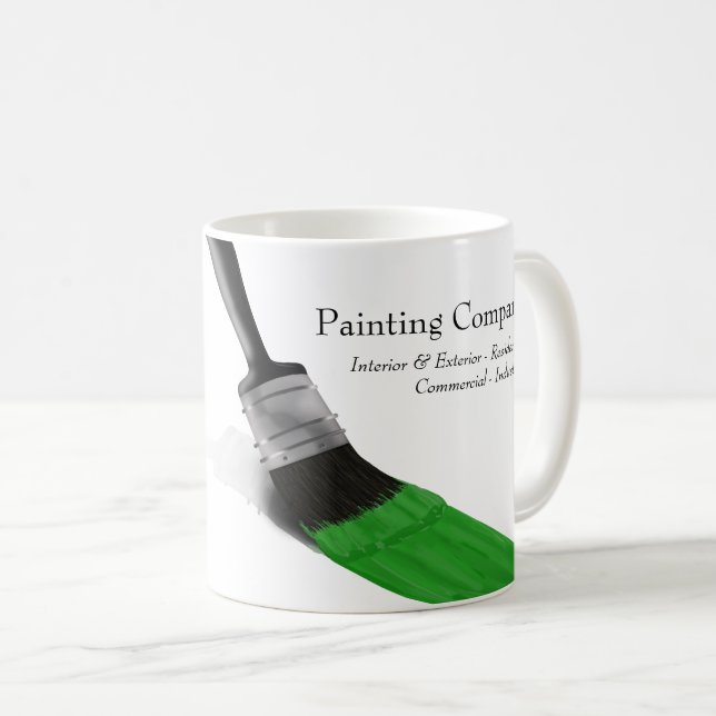 Mug Peinture Peintre Service Société Pinceau vert (Devant droit)