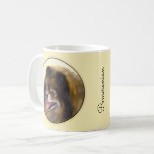 Mug Peinture Poméranienne Noir et Tan Art Chien origin