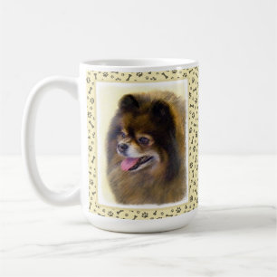 Mug Peinture Poméranienne Noir et Tan Art Chien origin