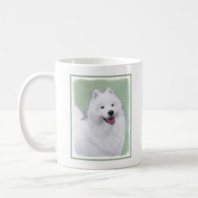 Mug Peinture Samoyed - Cute Original Chien Art (Gauche)