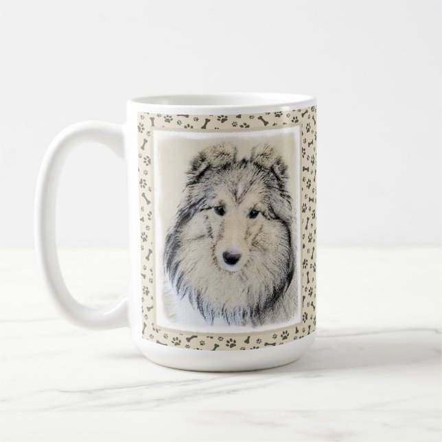 Mug Peinture Shetland Sheepdog - Jolie art original ch (Gauche)