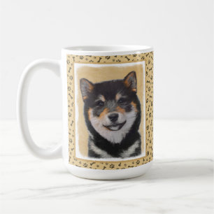 Mug Peinture Shiba Inu (Noir et Tan) - Art Chien