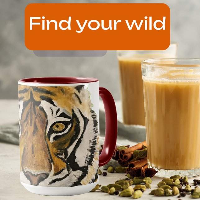 Mug Peinture sur tigre, regarder la caméra personnalis (Créateur téléchargé)