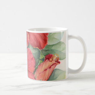 Mug Peinture tropicale de fleur de ketmie rouge -