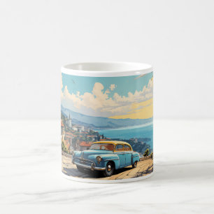 Mug Peinture vintage À L'Huile De Voiture Classique