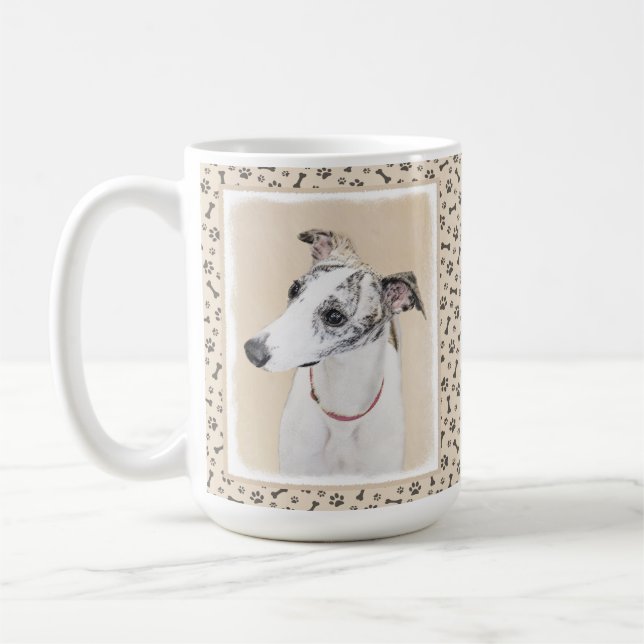 Mug Peinture Whippet - Jolie art original chien (Gauche)