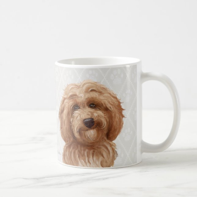 Mug Peintures de chien de Labradoodle/amour de (Droite)