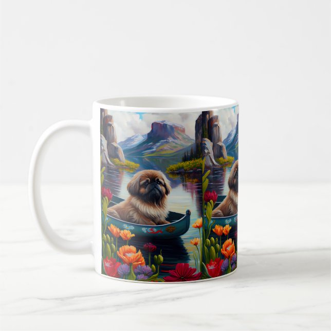 Mug Pekingese sur une pagaie : une aventure Pittoresqu (Gauche)