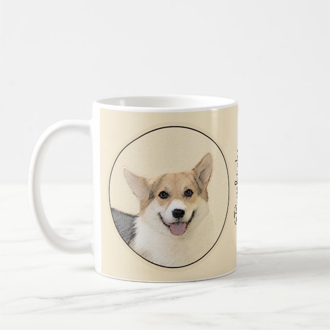 Mug Pembroke Welsh Corgi Peinture - Chien d'art origin (Gauche)