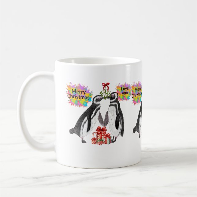 Mug Penguin de Noël (Gauche)