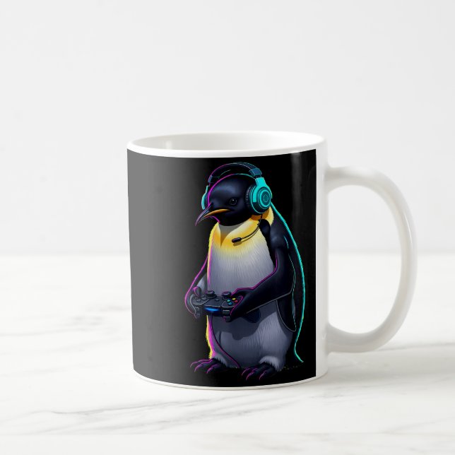 Mug Penguin Gaming Animal Video Games Funny Penguin  (Droite)