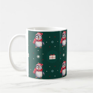 Mug Penguin Père Noël Green Joyeux Joyeux motif de Noë