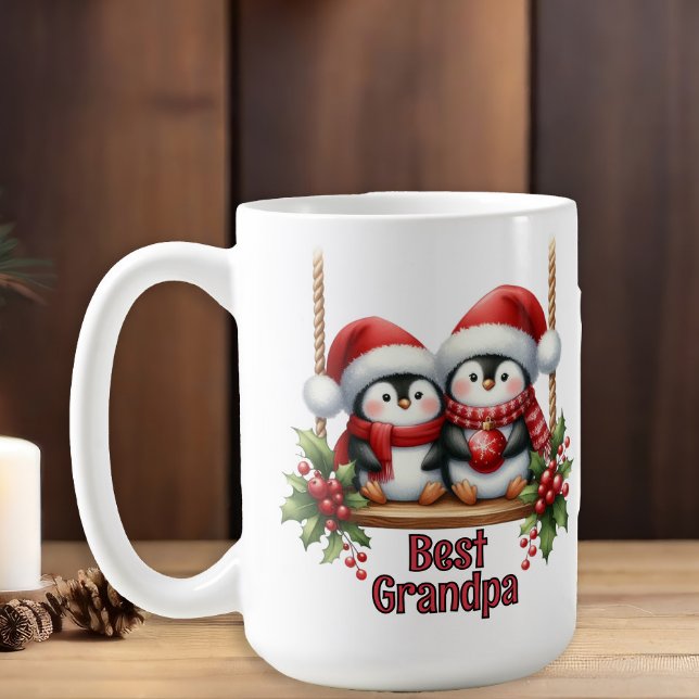 Mug Penguins de Noël meilleur grand-père (Cute Christmas Penguins Best Grandpa Mug)