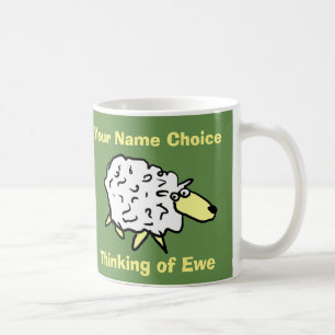 Mug Penser à l'Ewe - avec un nom personnalisé