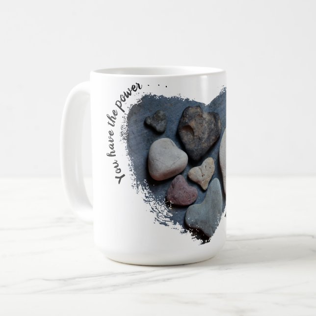 Mug Penser à vous-Aimez les rochers-Coeur en forme de  (Devant gauche)