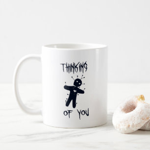 Mug Penser à vous - Drôle Halloween Poupée Voodoo