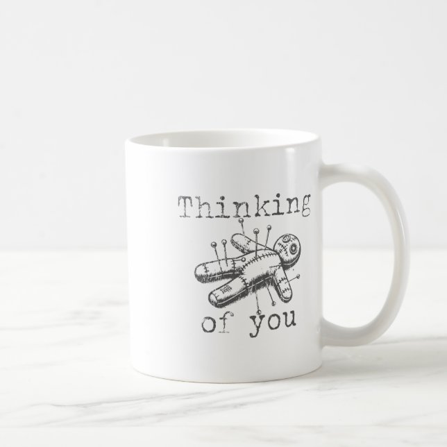 Mug Penser À Vous Poupée Voodoo Drôle Amusant Hallowee (Droite)