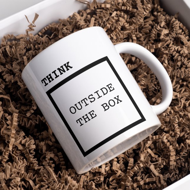 Mug Penser Moderne En Dehors Du Livre Citation Noire (Créateur téléchargé)