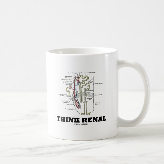 Mug Pensez rénal (le néphron de rein) (Droite)