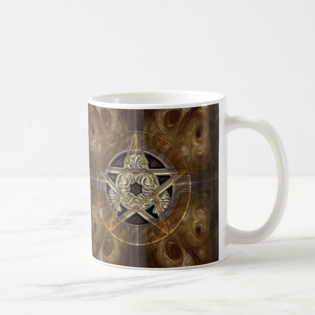 Mug Pentagramme carrelé de fractale (Droite)
