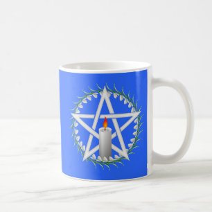 Mug Pentagramme Imbolc blanc avec neige
