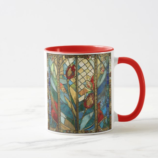 Mug Pépites en chef rouges en verre tendu au lever du  (Droite)