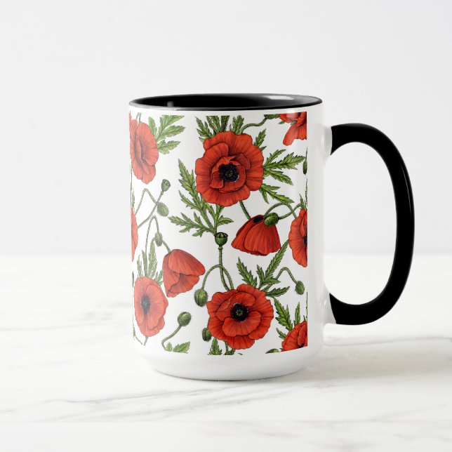 Mug Pépites, rouge et vert sur blanc (Droite)