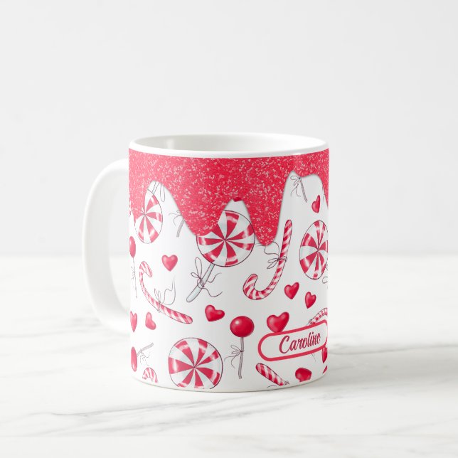 Mug Peppermenthe Sucre de canne Motif Noël (Devant gauche)