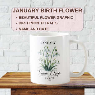 Mug Perce-Neige Fleur de Naissance de Janvier Personna