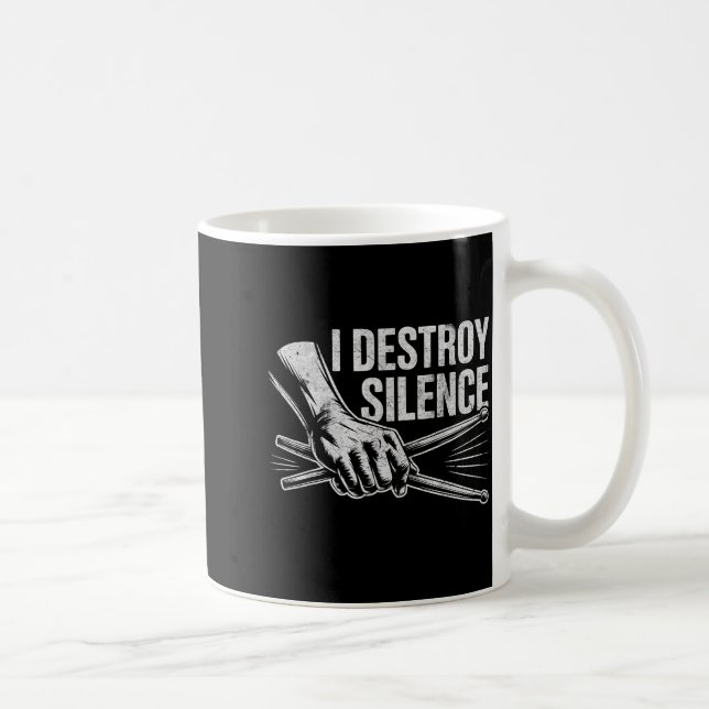 Mug Percussionist Drummer I Destroy Silence Drumming L (Droite)