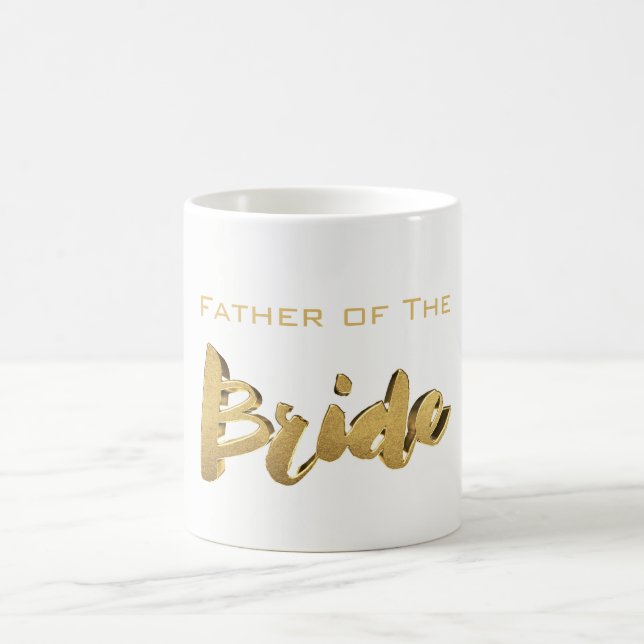 Mug Père de la mariée Élégante Typographie Or Texte (Centre)