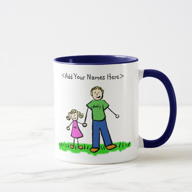 Mug père et fille (nom de la Personnaliser) (Droite)