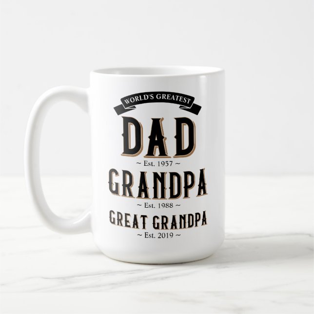 Mug Père le plus grand du monde, grand-père, grand-pèr (Gauche)