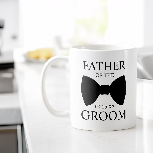 Mug Père moderne du Bowtie de la salle (Modern Father of the Groom Bowtie Coffee Mug)
