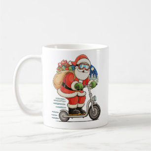 Mug Père Noël à scooter Noël famille appariée