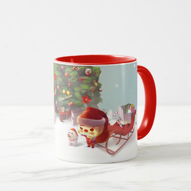 Mug Père Noël avec arbre de Noël (Devant droit)