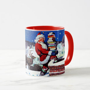 Mug Père Noël avec chargement de livres