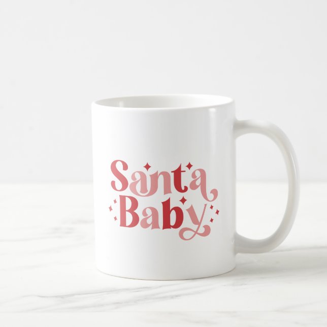 Mug Père Noël Baby - Typographie de Noël rétro (Droite)