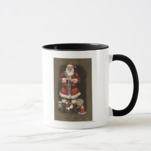 Mug Père Noël bourrant le bas avec le casse-noix