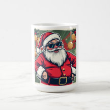 Père Noël cool avec des lunettes de soleil branché